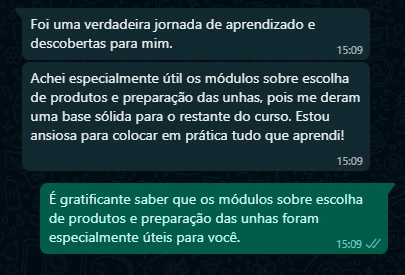 Depoimento de aluna sobre a jornada de aprendizado